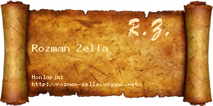 Rozman Zella névjegykártya